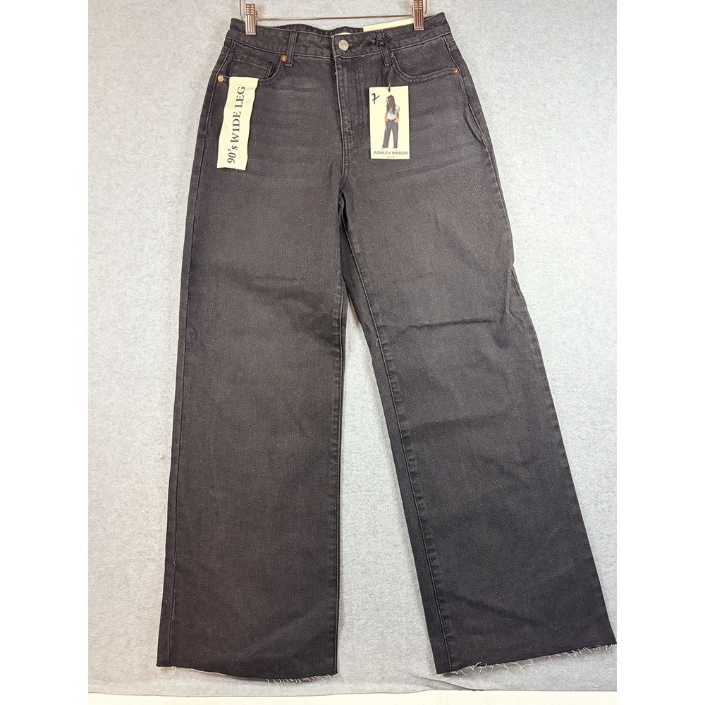 Ashley Mason Authentic 90s Wide-Leg High Rise Dark Black Jeans - Size 7/28